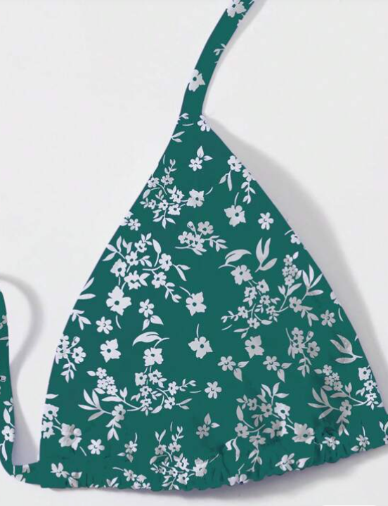 Bikini Verde con Estampado de Margaritas ✨-2