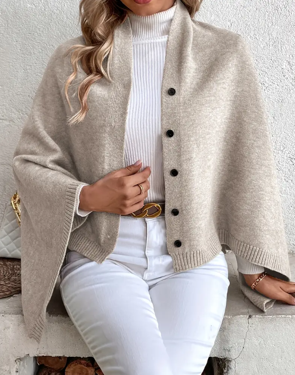 Capa Casual con Botones - Beige-5