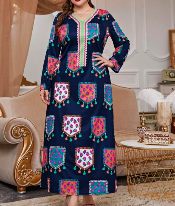Kaftán Maxi Floral Multicolor-2