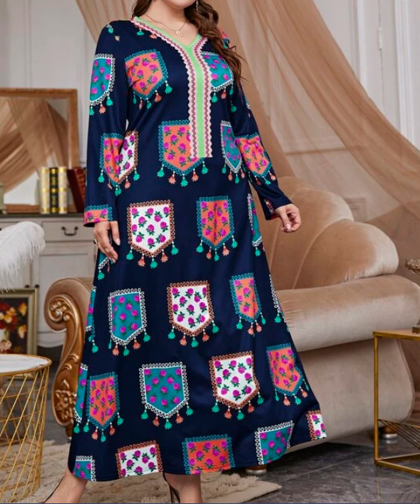 Kaftán Maxi Floral Multicolor-3