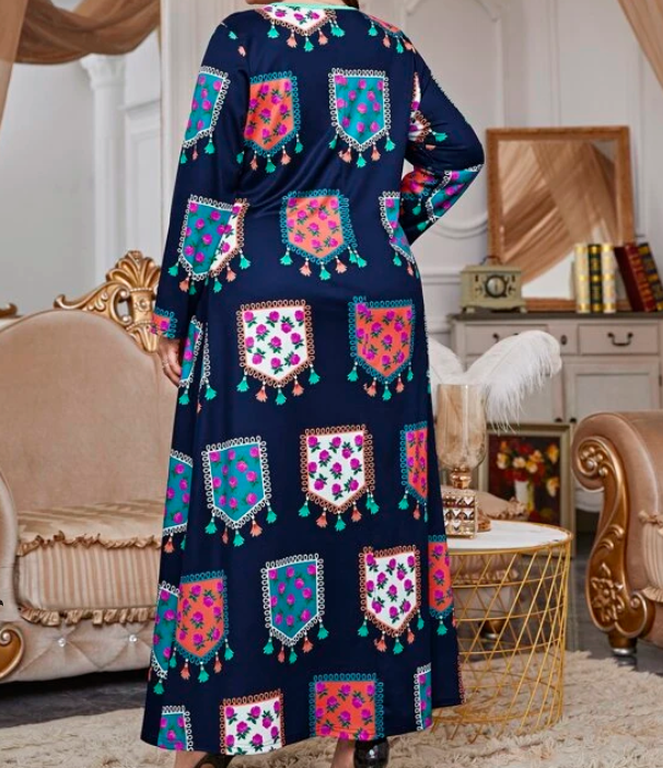 Kaftán Maxi Floral Multicolor-4