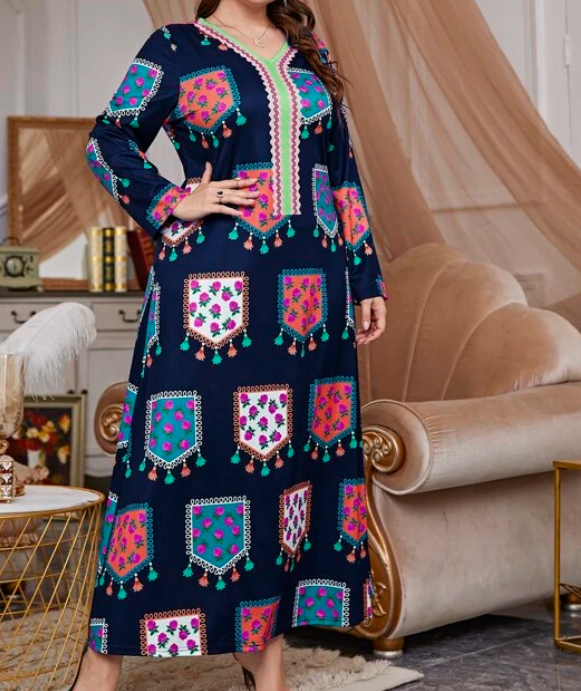 Kaftán Maxi Floral Multicolor-5