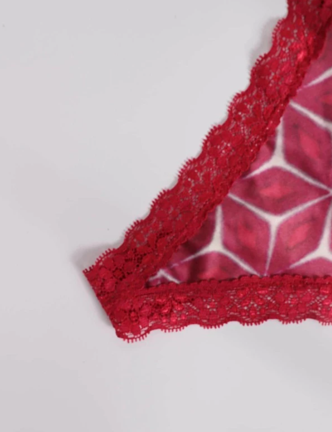 Tanga Burdeos con Encaje Contraste - Talla M-5