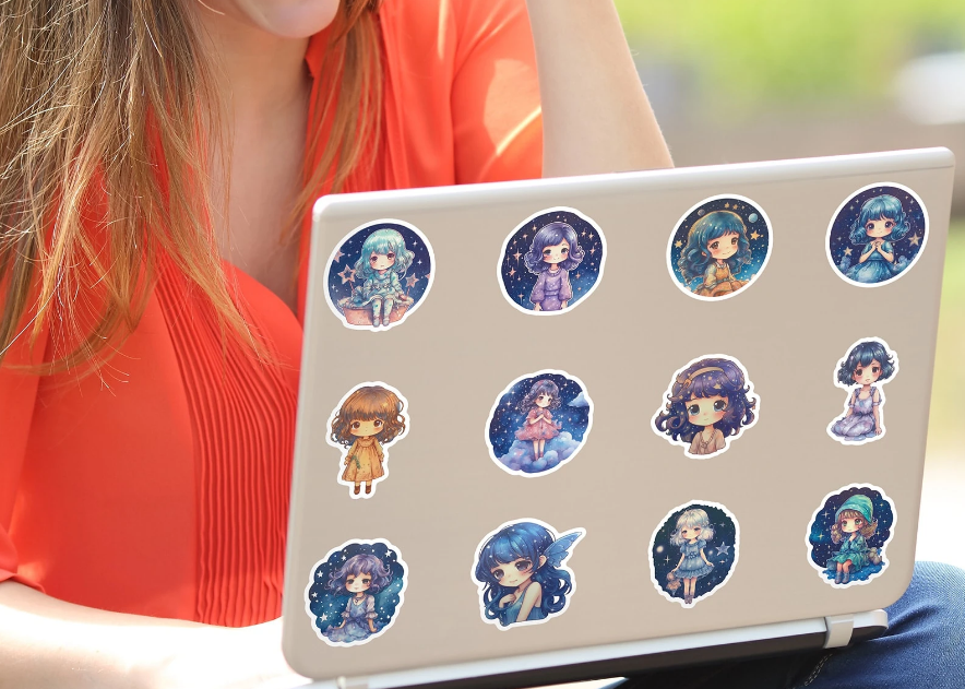 💙 Stickers Muñecas Celestiales – Pack de 10 Unidades & Estilo Fantasía-3