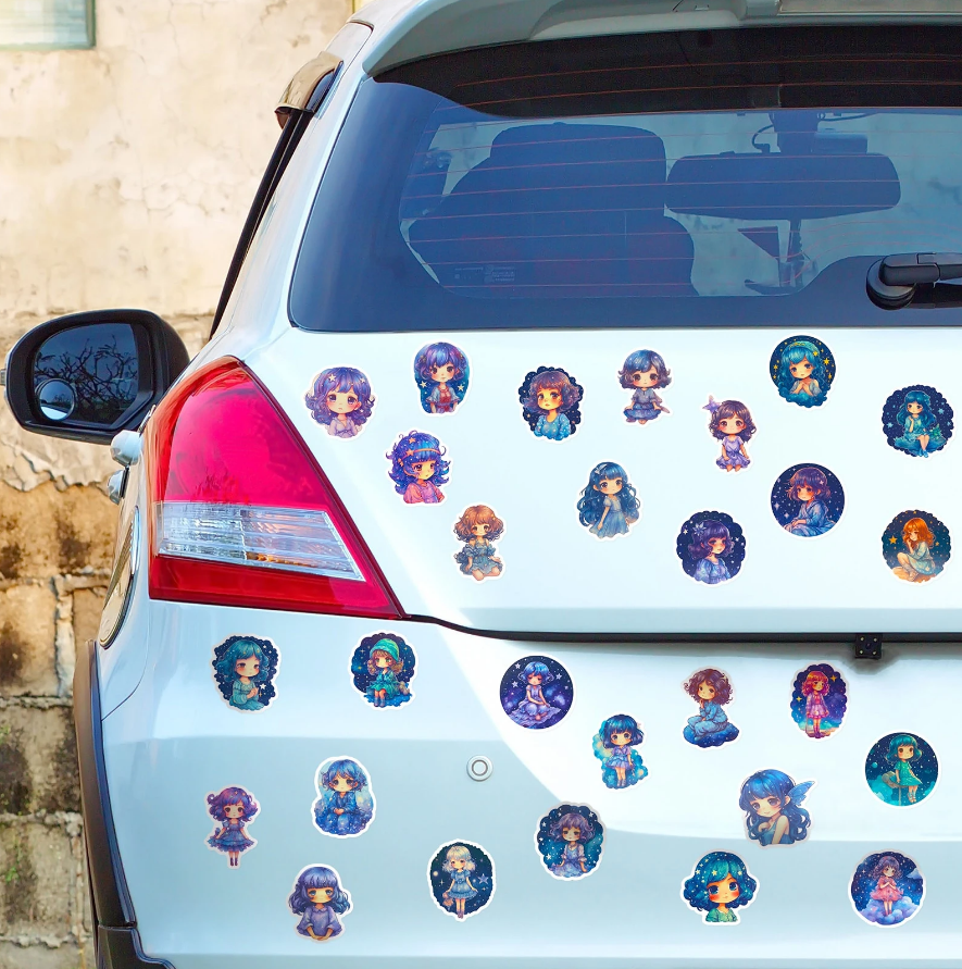 💙 Stickers Muñecas Celestiales – Pack de 10 Unidades & Estilo Fantasía-4