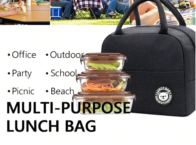 Bolsa Multifuncional Negra con Estilo Minimalista -5