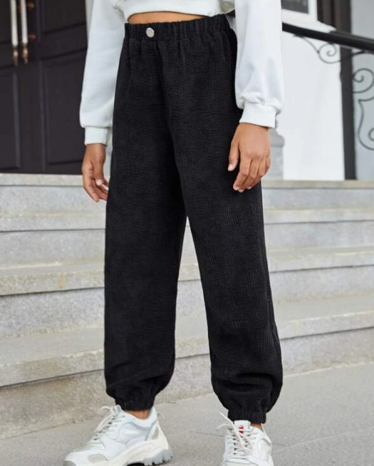 Pantalón Casual Talle Alto - Negro - Talla 8 años-5