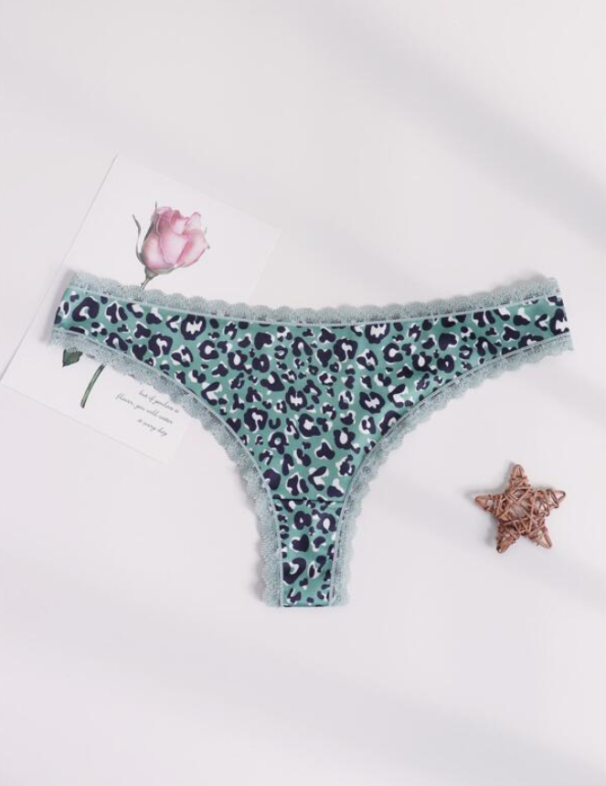 Tanga Multicolor con Detalles de Encaje y Diseño Dulce - Talla L-5