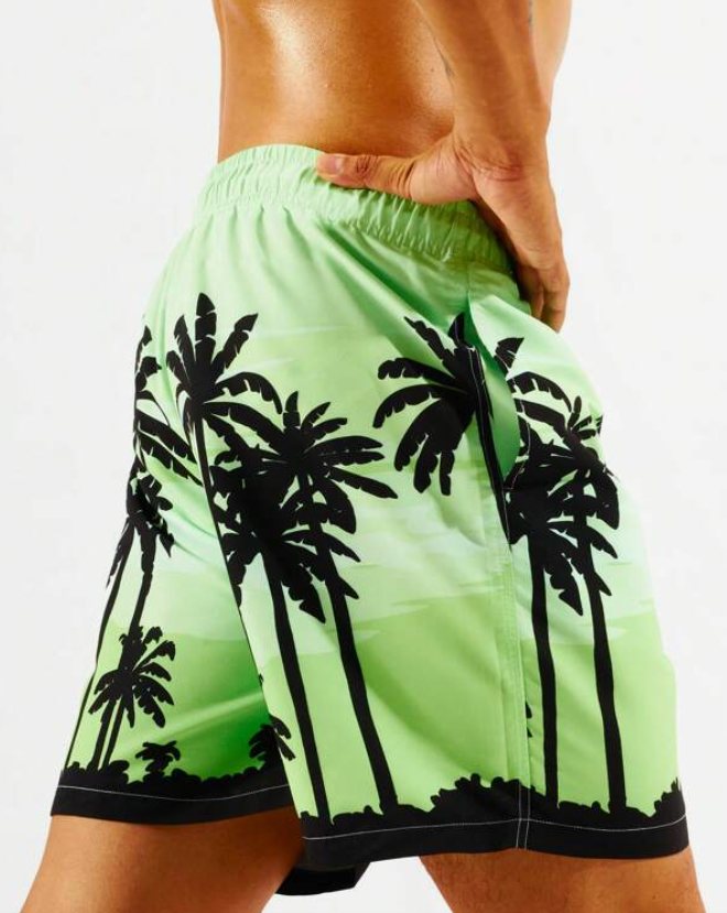 Short de Playa con Estampado de Palmeras 🌴🏖️ - Talla L-2
