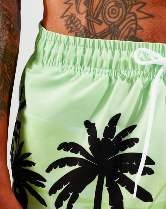 Short de Playa con Estampado de Palmeras 🌴🏖️ - Talla L-5