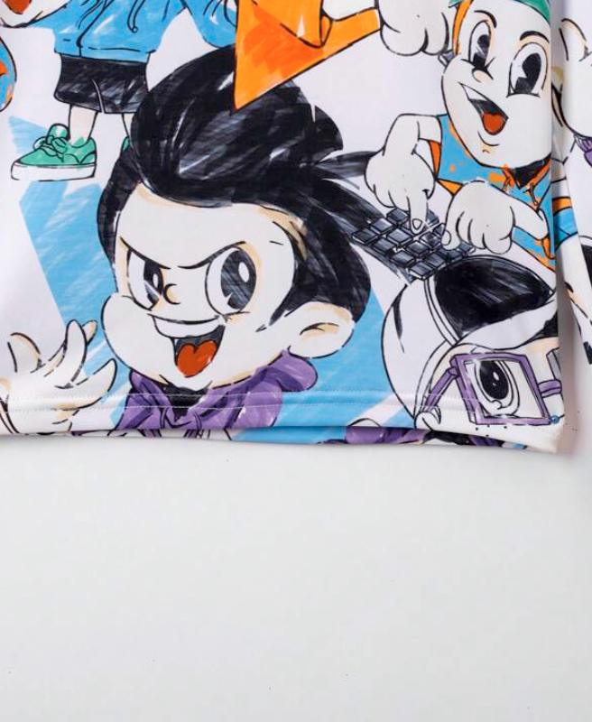 Conjunto Casual Infantil con Estampado de Dibujos Animados-1