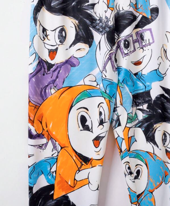 Conjunto Casual Infantil con Estampado de Dibujos Animados-4