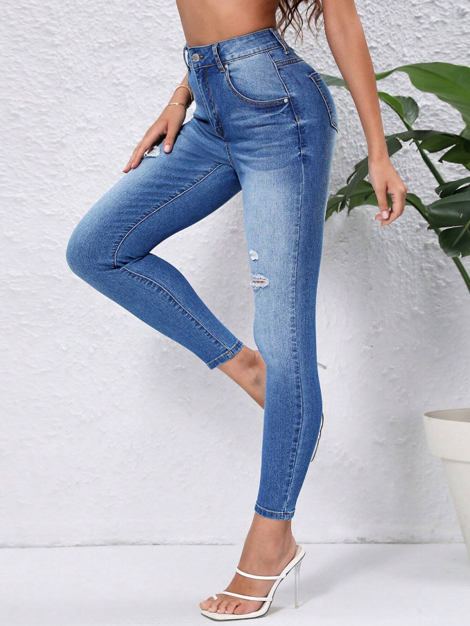 Jeans Ajustados Azules-1