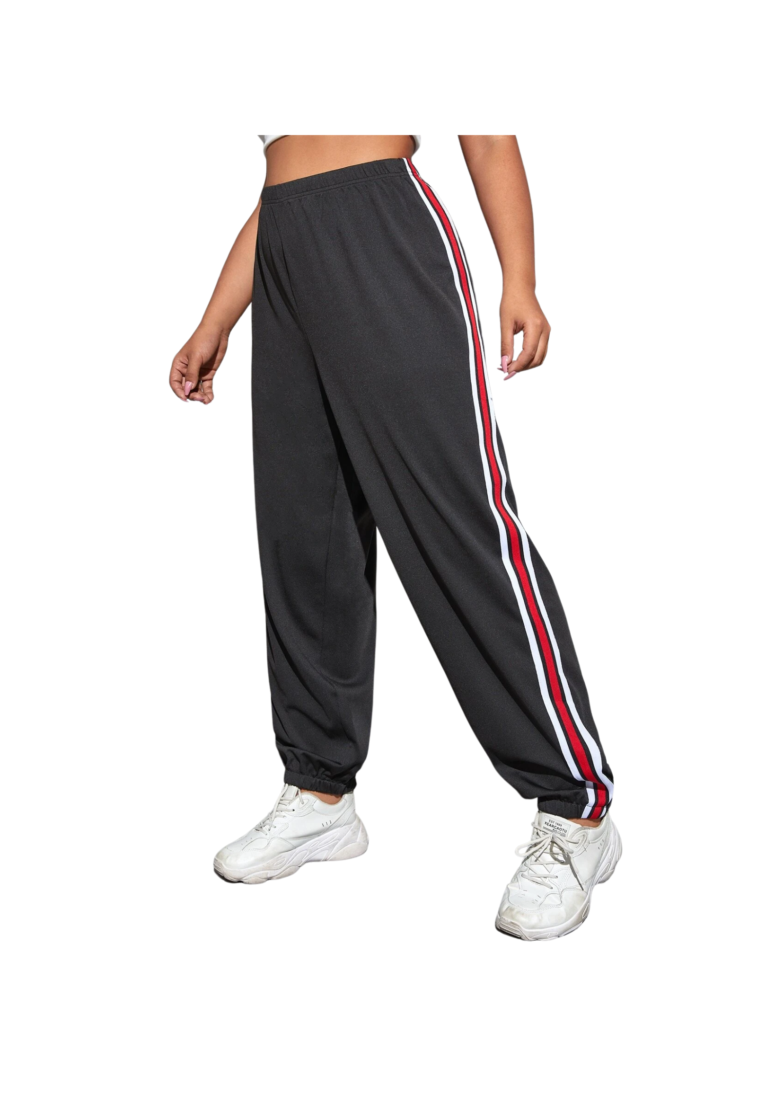 Pantalones Jogger con Estampado de Rayas-0