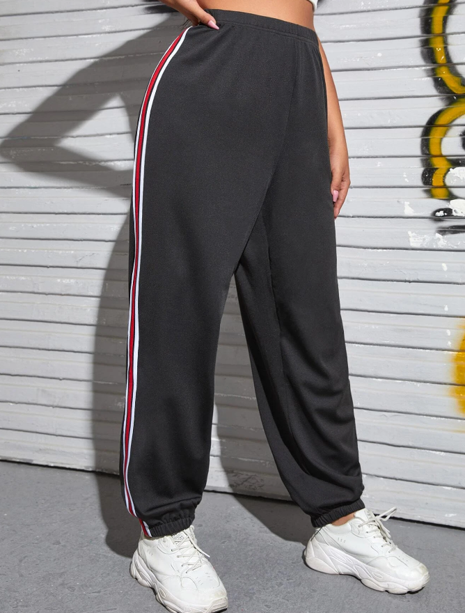 Pantalones Jogger con Estampado de Rayas-1