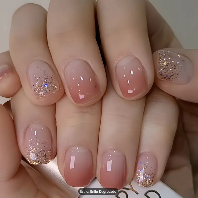 Uñas Estilo Francés - Brillo Degradado-0