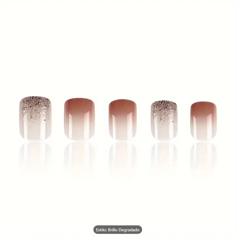 Uñas Estilo Francés - Brillo Degradado-1