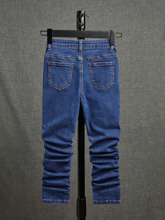 Jeans Ajustados con Detalles Rasgados-3