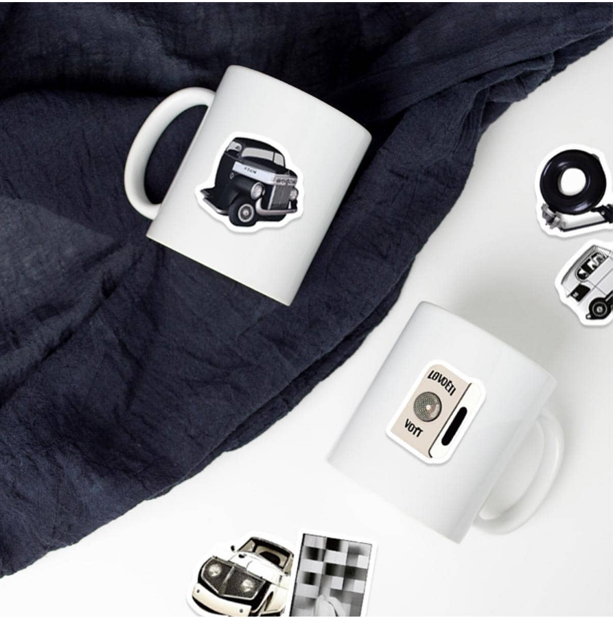 🖤 Stickers Blanco & Negro – Pack de 10 Unidades & Estilo Vintage-4