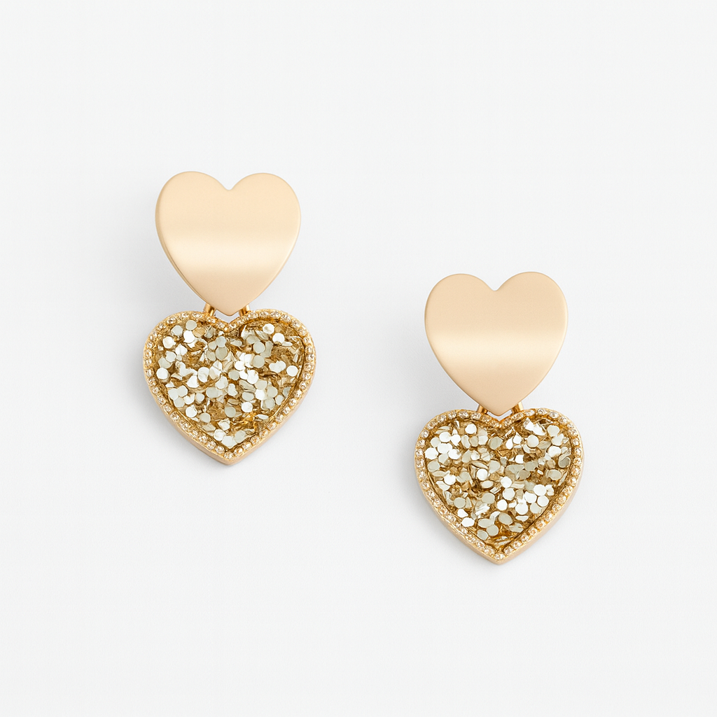 💖 Pendientes Corazón – Vintage & Brillo Fantasía-0