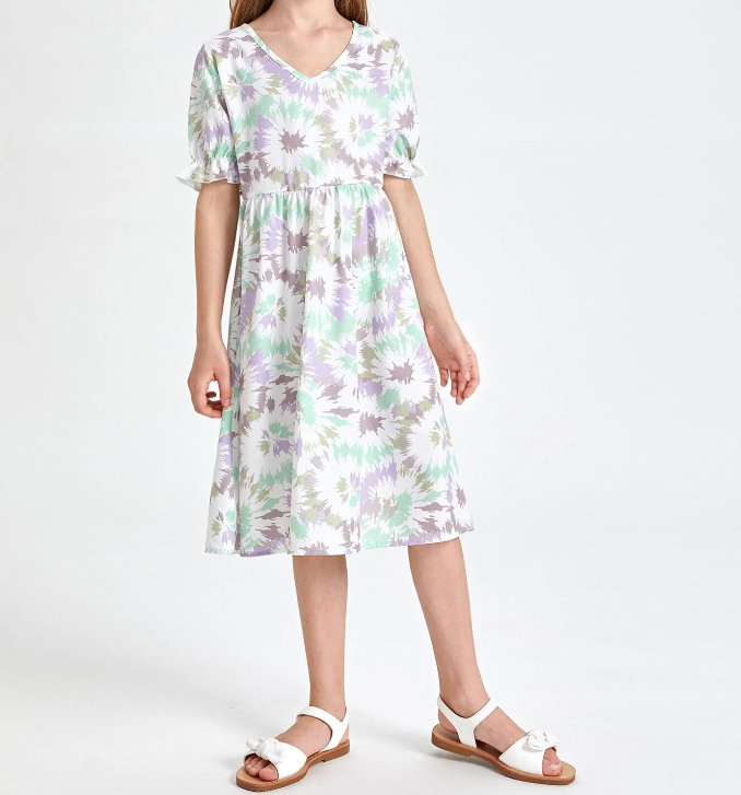 Vestido Bohemio Tie-Dye para Niñas-2