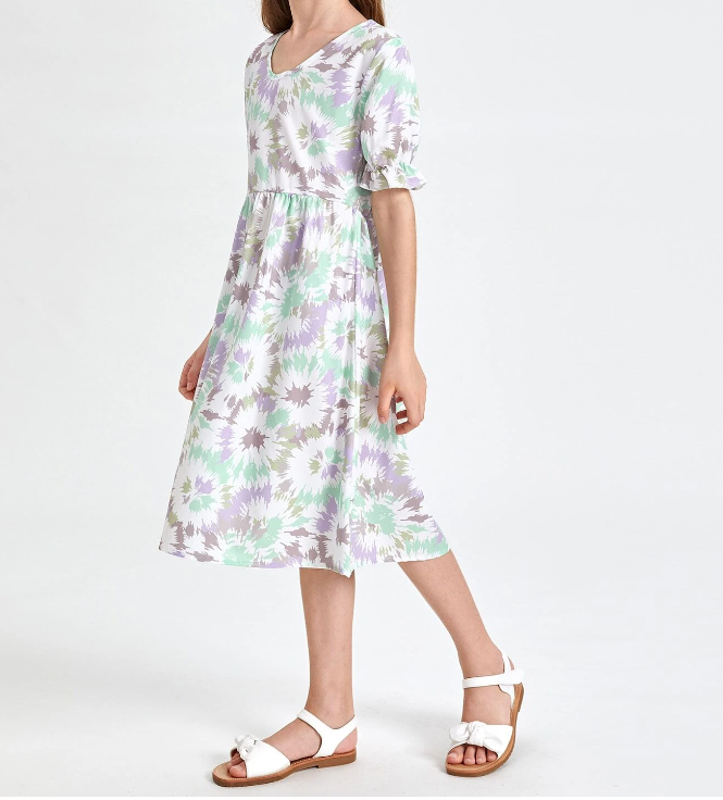 Vestido Bohemio Tie-Dye para Niñas-5