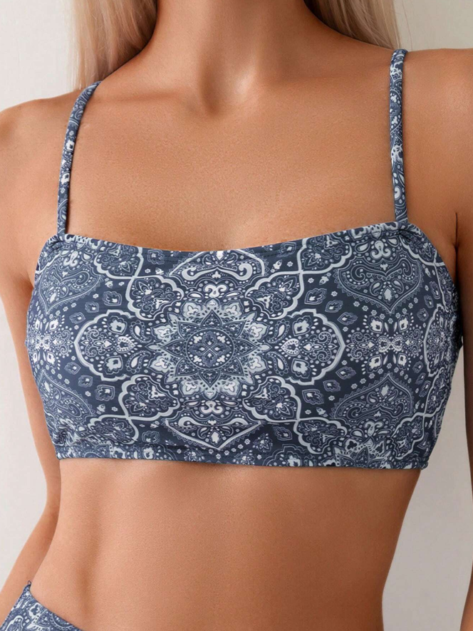 🔷 Conjunto de Ropa de Baño Vintage Estampada - Talla L-3