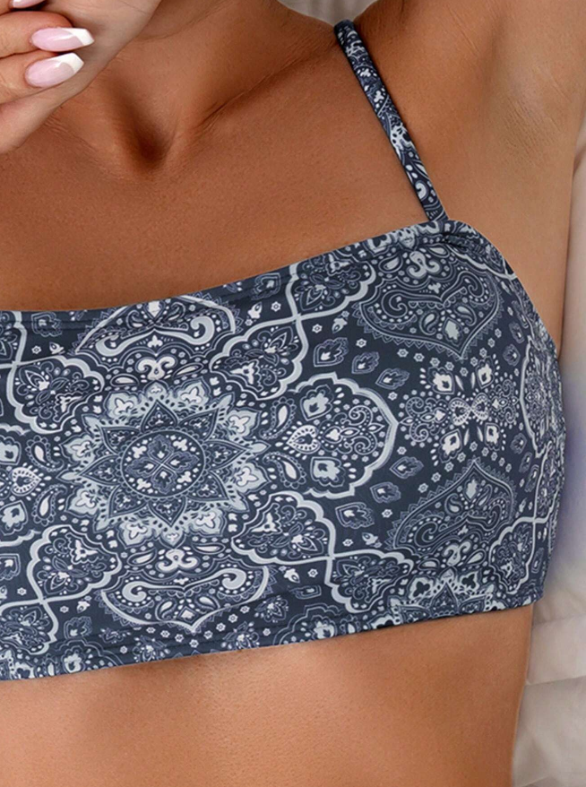 🔷 Conjunto de Ropa de Baño Vintage Estampada - Talla L-5