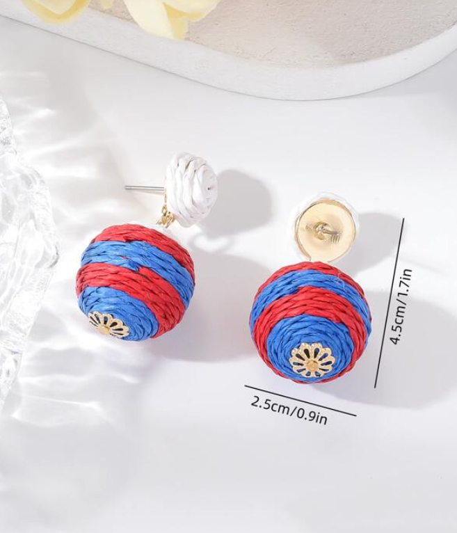 Pendientes de Paja Multicolor-2