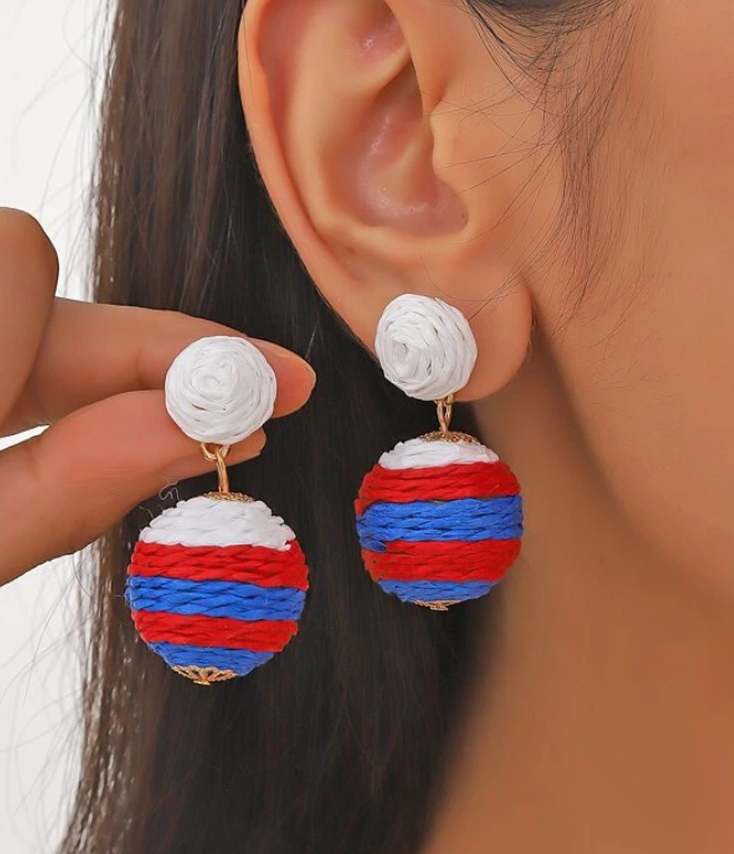 Pendientes de Paja Multicolor-3