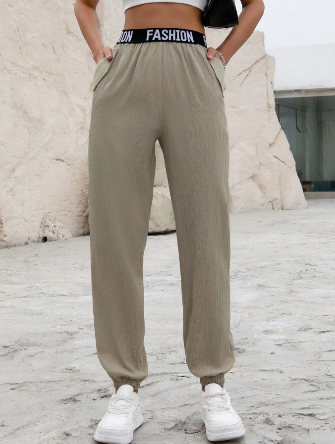 Jogger Casual Caqui con Cintura Elástica - Talla M-2