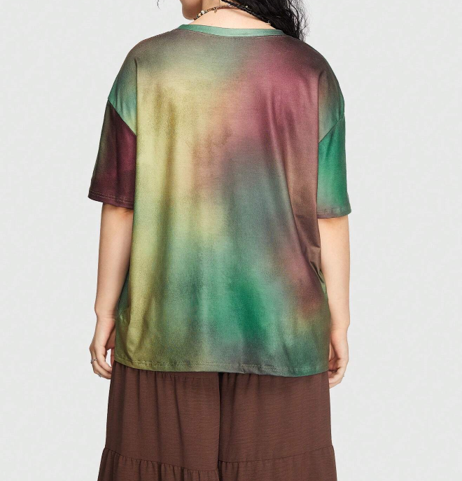 Camiseta Tie-Dye con Estampado de Mariposa - Multicolor-3