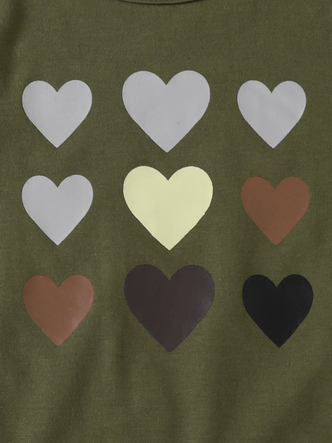 Camisetas Infantiles – Estampado de Corazón (Se venden por separado) - Talla 2 a 3 años-1