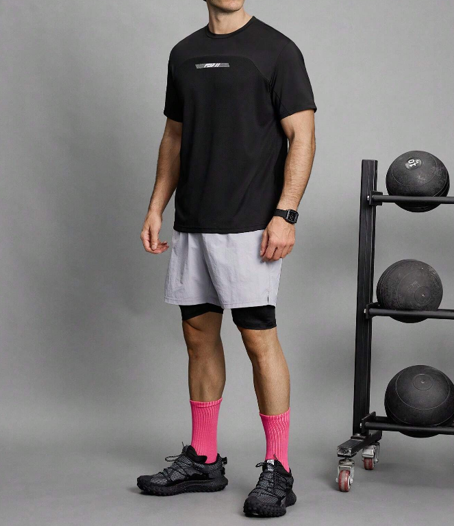 Camiseta Deportiva Hombre – “RUN” Negra - Talla XL-3