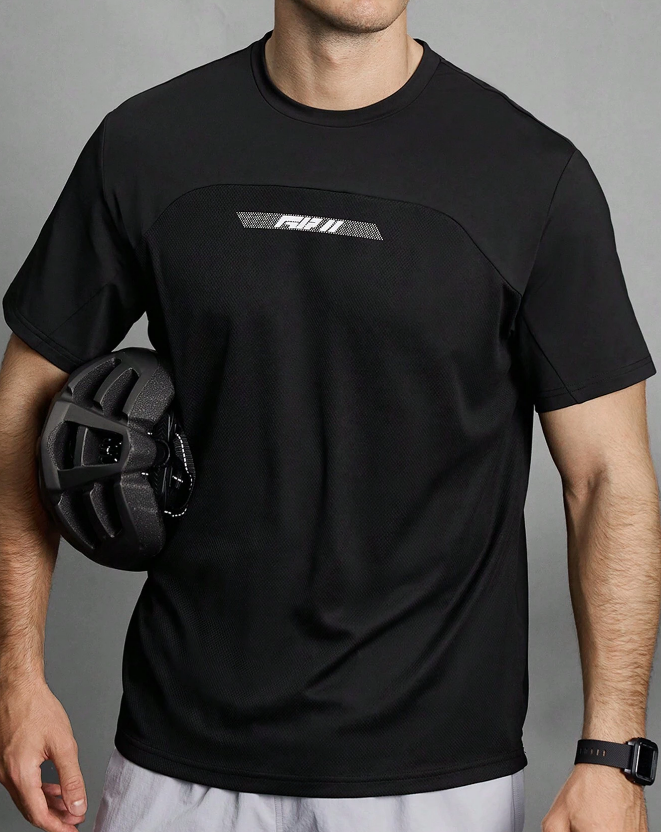 Camiseta Deportiva Hombre – “RUN” Negra - Talla XL-5