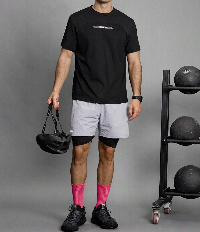 Camiseta Deportiva Hombre – “RUN” Negra - Talla XL-6