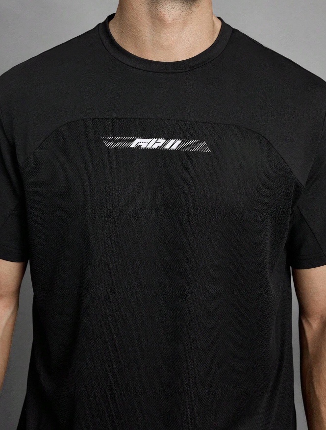 Camiseta Deportiva Hombre – “RUN” Negra - Talla XL-7