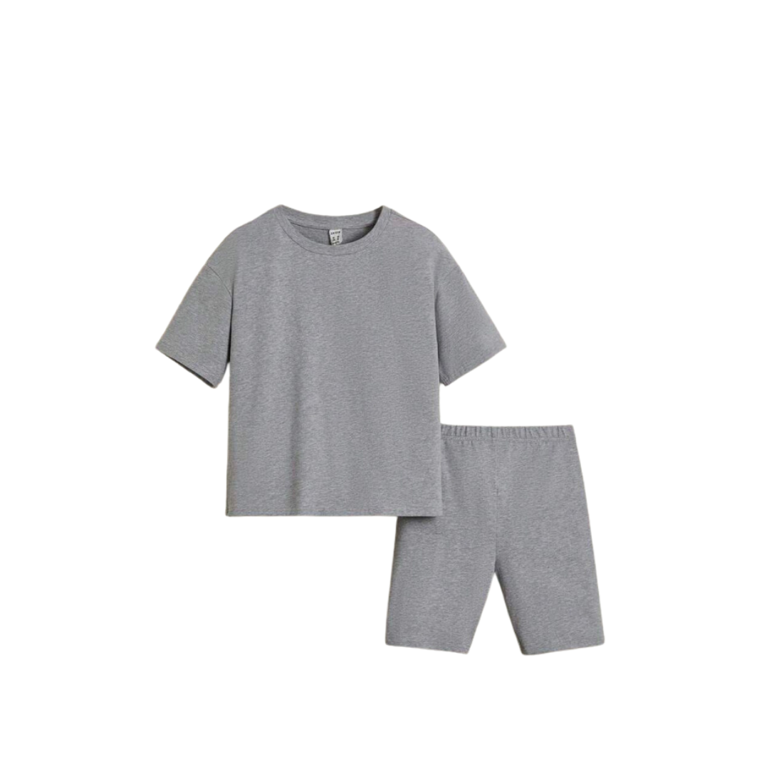 🩳👕 Set Casual de 2 Piezas – Polera + Shorts de Ciclismo - Talla 7 años-0