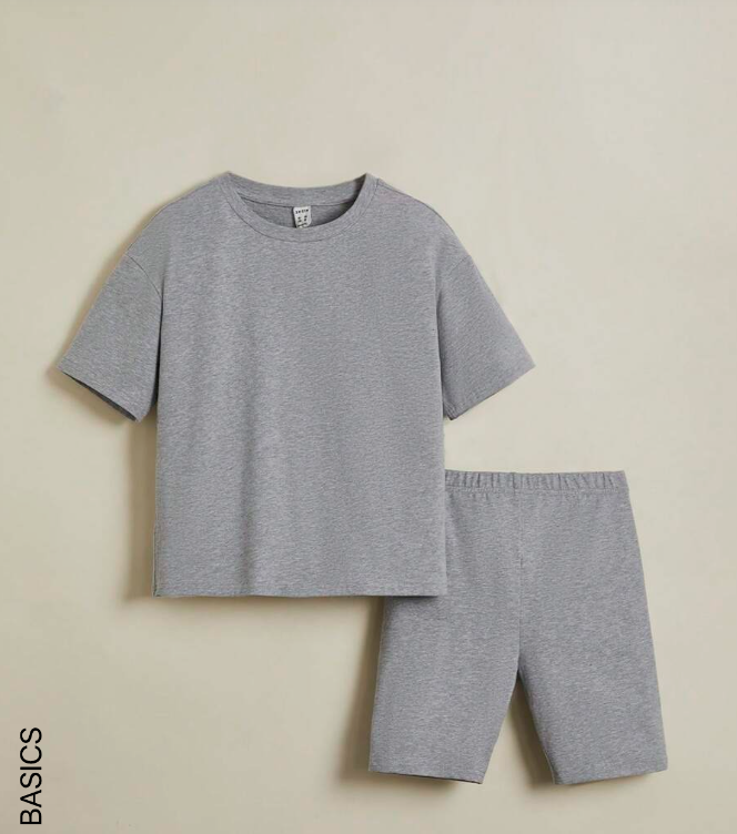 🩳👕 Set Casual de 2 Piezas – Polera + Shorts de Ciclismo - Talla 7 años-1