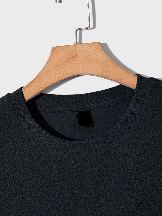 Camiseta Holgada Hombre – Manga Caída Color Sólido - Talla XL-3