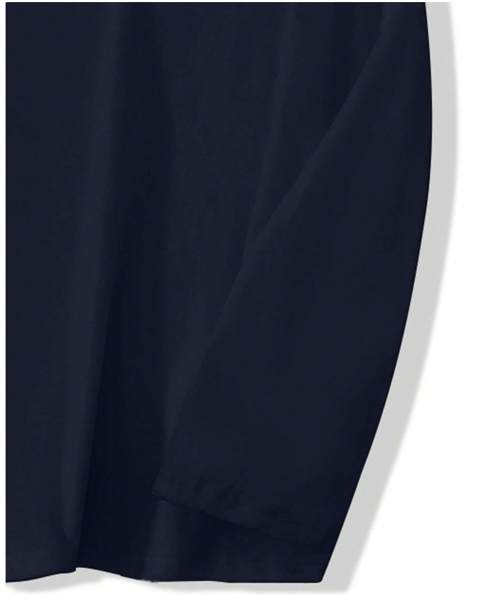 Top Casual Básica de Cuello Redondo y Manga Larga para Hombre - Talla 3XL-3