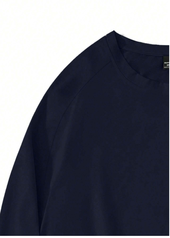 Top Casual Básica de Cuello Redondo y Manga Larga para Hombre - Talla 3XL-4