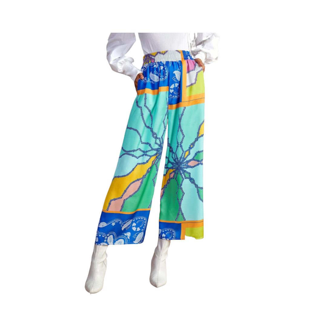 Pantalones Bohemios de Pierna Ancha-1