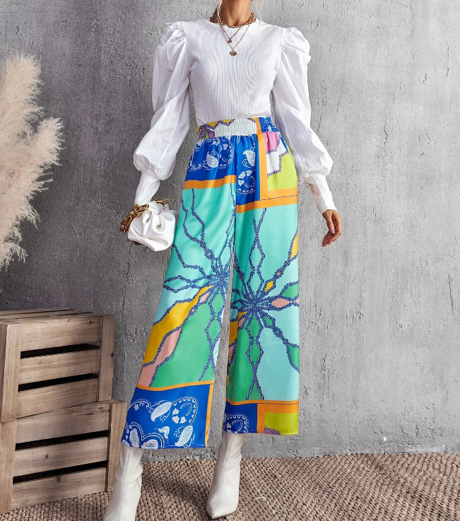 Pantalones Bohemios de Pierna Ancha-2