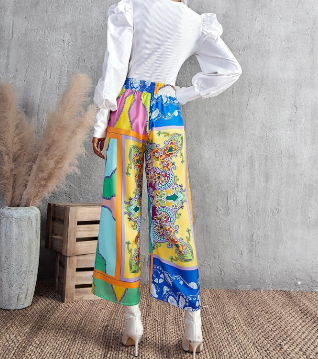 Pantalones Bohemios de Pierna Ancha-5