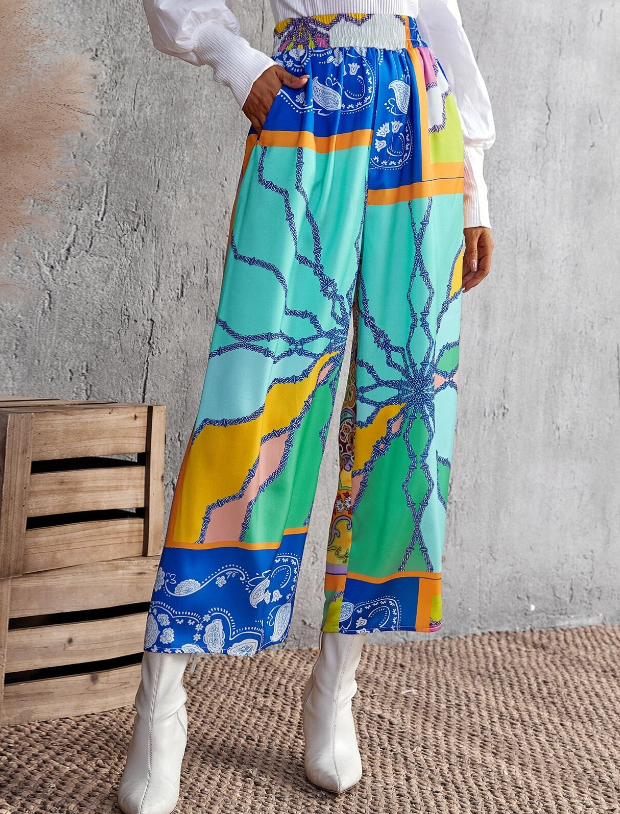 Pantalones Bohemios de Pierna Ancha-6