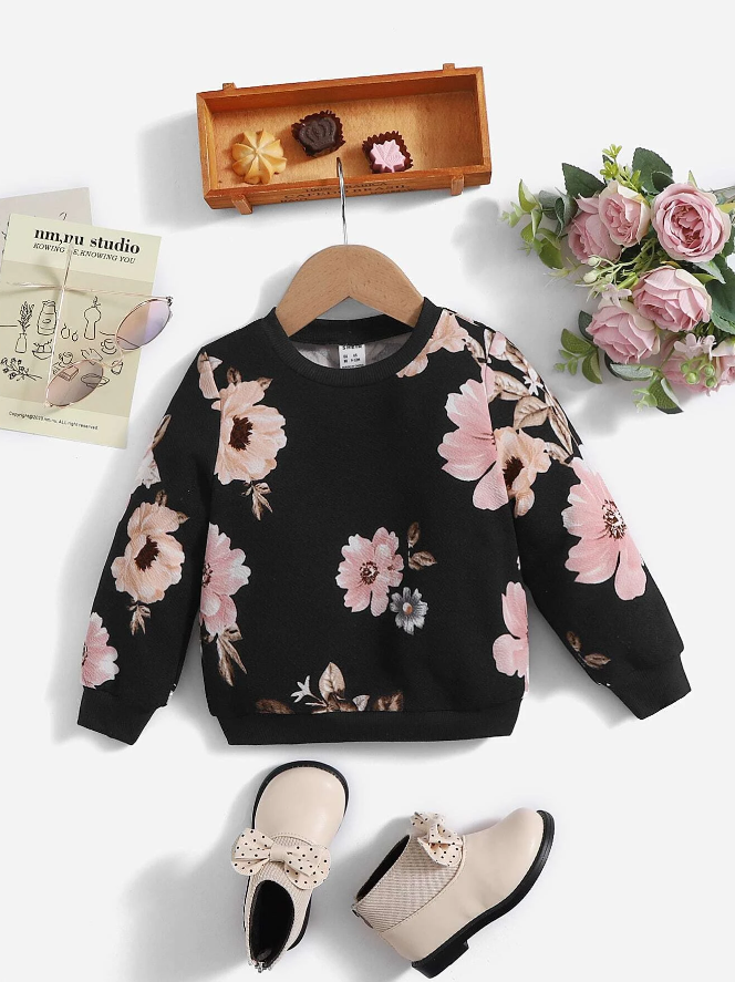 Sudadera de Niñas con Estampado Floral-3