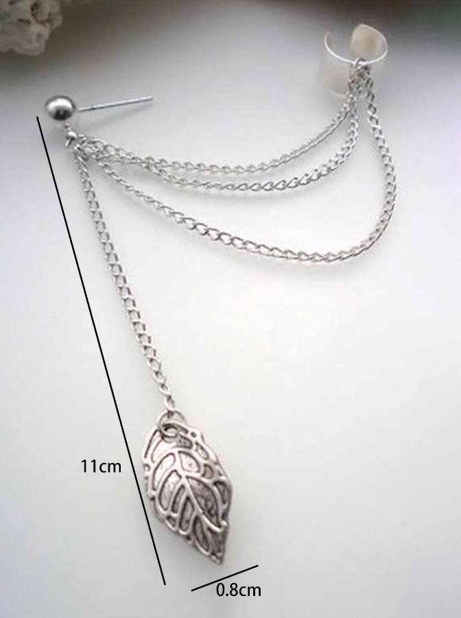 Pendiente de Cadena con Dije de Hoja-2