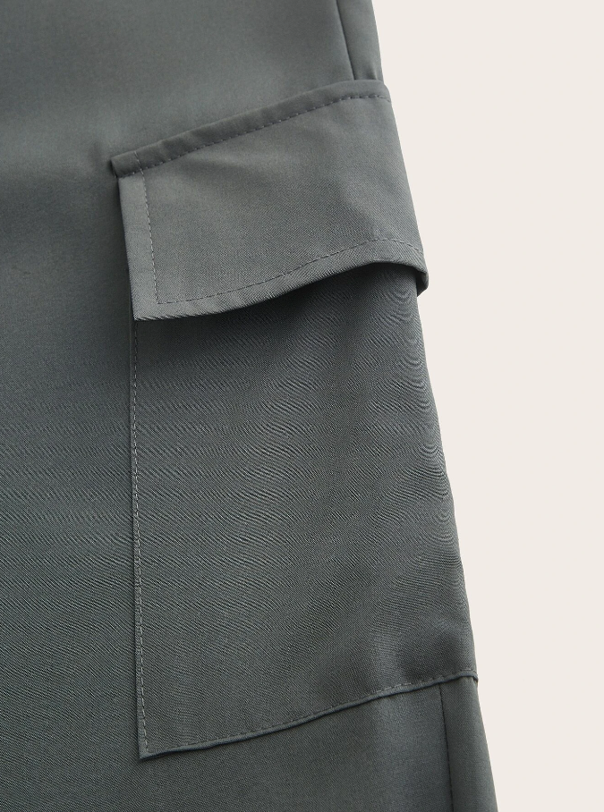 Pantalones Cargo con Estampado Geométrico - Gris Oscuro-3