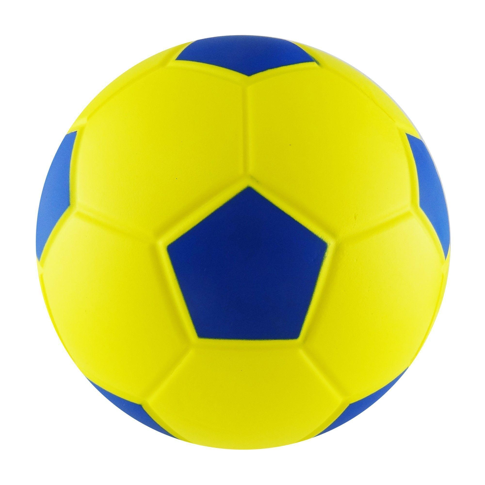 BALON ESPONJA FUTBOL 8"  AMARILLO/AZUL-0